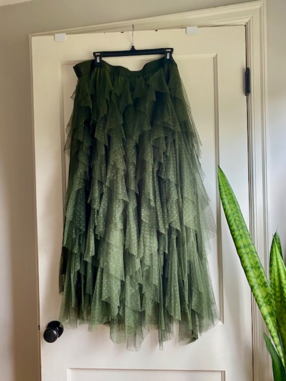 NWT - Anthro Chéri Ruffled Tulle Midi Skirt by Anthropologie in GREEN - Size 3X - Picture 5 of 6